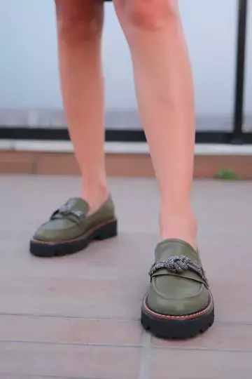 Kadın Taba Loafer Aksesuar Detaylı