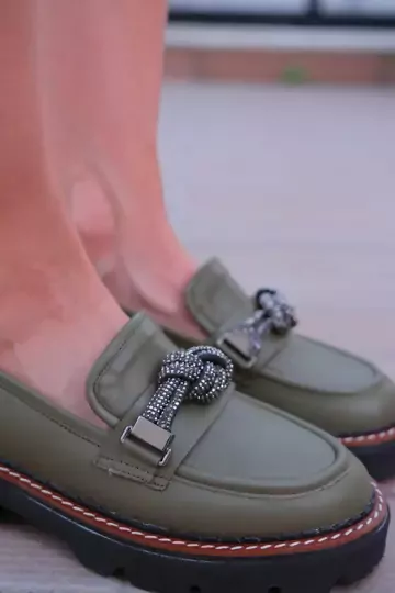 Kadın Taba Loafer Aksesuar Detaylı
