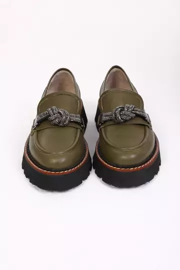Kadın Taba Loafer Aksesuar Detaylı