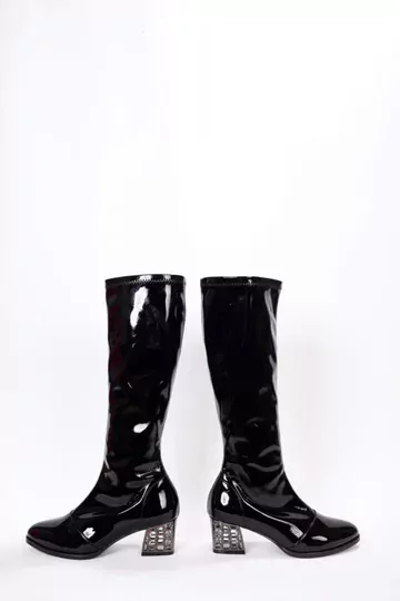 Kadın Siyah Rugan Streç Çizme