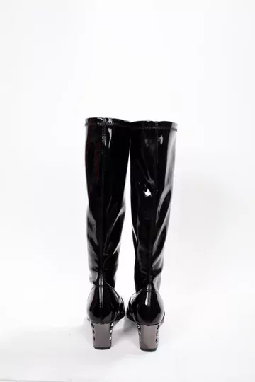 Kadın Siyah Rugan Streç Çizme