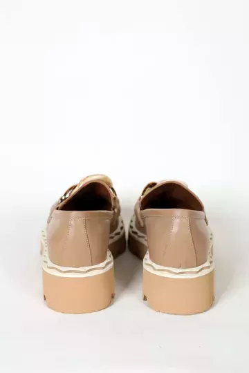 Kadın Taba Deri Toka Detaylı Loafer