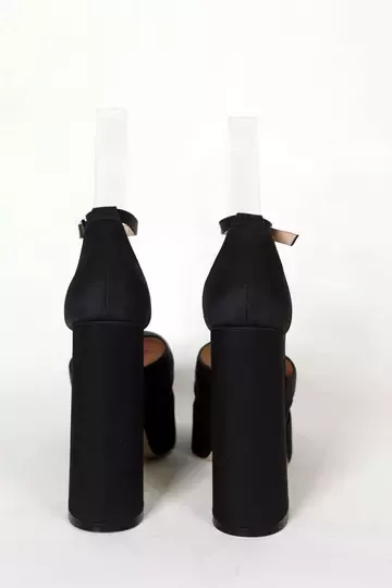 Kadın Fuşya Saten Platform Topuklu Abiye Ayakkabı