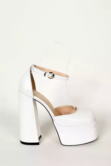 Kadın Fuşya Saten Platform Topuklu Abiye Ayakkabı