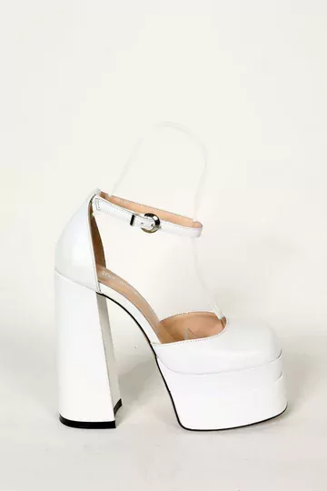 Kadın Fuşya Saten Platform Topuklu Abiye Ayakkabı