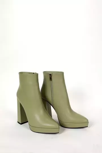 Kadın Bej Hakiki Deri Platform Bot