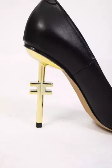 Kadın Deri Stiletto Gold