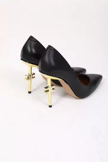 Kadın Deri Stiletto Gold