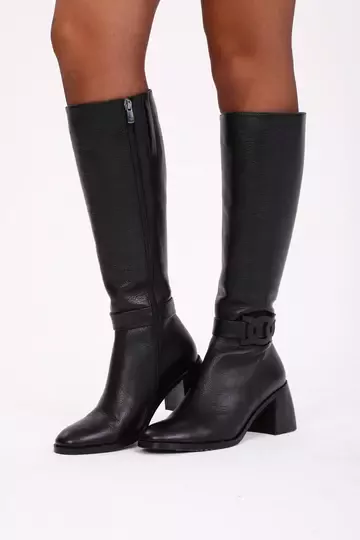 Kadın Vizon Topuklu Deri Çizme