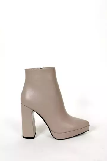 Kadın Bej Hakiki Deri Platform Bot