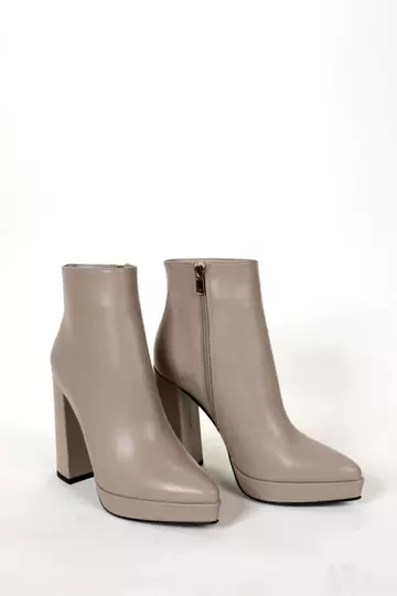 Kadın Bej Hakiki Deri Platform Bot