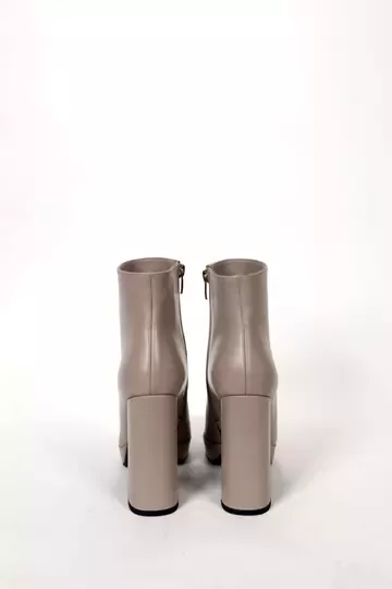 Kadın Bej Hakiki Deri Platform Bot