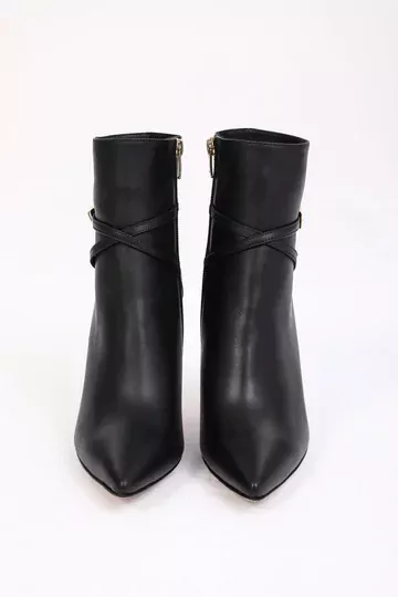 Kadın Deri Bot Topuklu Siyah