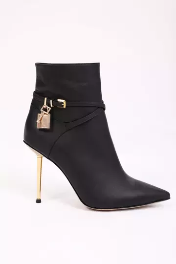 Kadın Deri Bot Topuklu Siyah