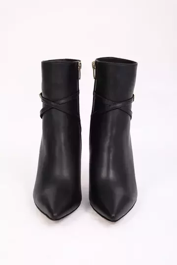Kadın Deri Bot Topuklu Siyah