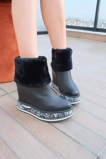 Kadın Siyah Dolgu Topuk Bot