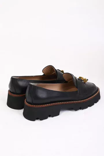 Kadın Deri Loafer Siyah