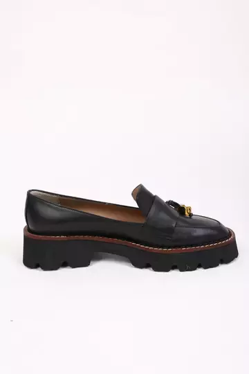 Kadın Deri Loafer Siyah