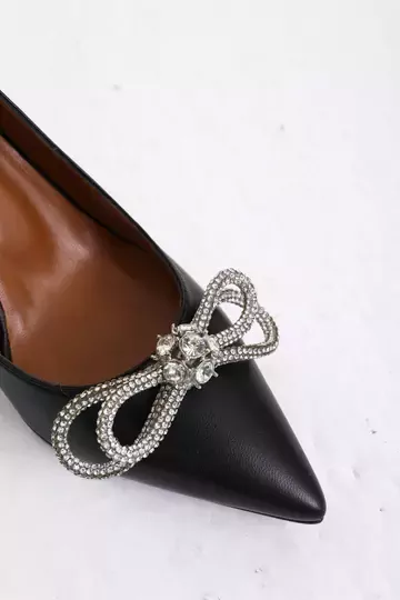 Kadın Deri Ayakkabı Topuklu Siyah