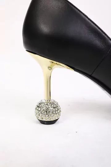 Kadın Deri Ayakkabı Topuklu Siyah