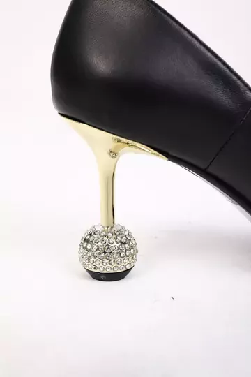 Kadın Deri Ayakkabı Topuklu Siyah