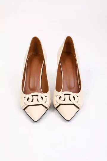 Kadın Deri Stiletto Taba