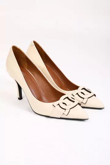 Kadın Deri Stiletto Taba