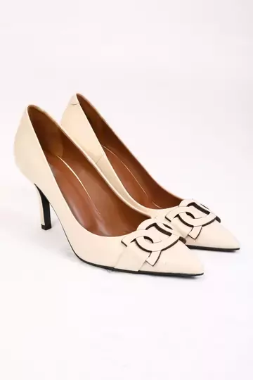 Kadın Deri Stiletto Taba