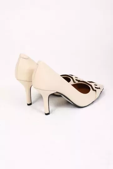 Kadın Deri Stiletto Taba