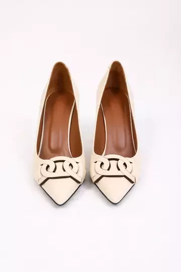 Kadın Deri Stiletto Taba