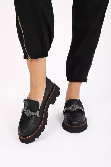 Kadın Taba Loafer Aksesuar Detaylı