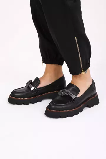 Kadın Taba Loafer Aksesuar Detaylı