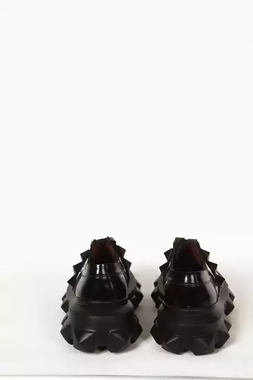 Kadın Siyah Rugan Detaylı Günlük Ayakkabı