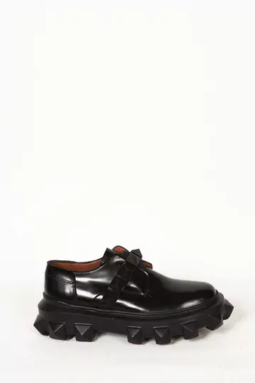 Kadın Siyah Rugan Detaylı Günlük Ayakkabı