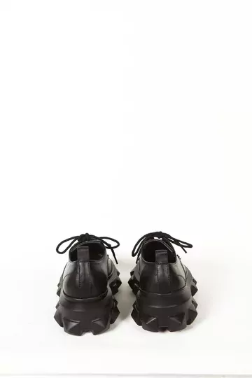 Kadın Siyah Hakiki Deri Detaylı Ayakkabı