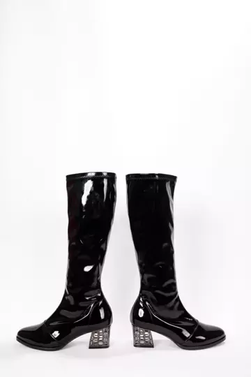 Kadın Siyah Rugan Streç Çizme