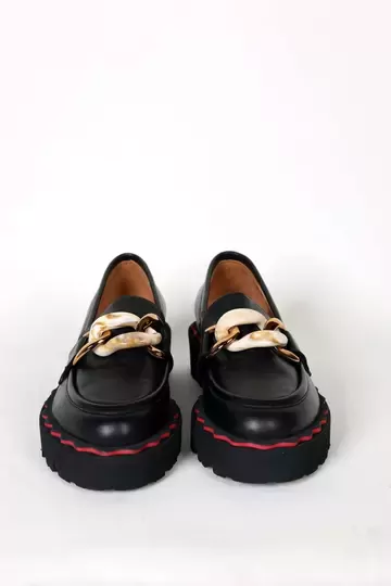 Kadın Taba Deri Toka Detaylı Loafer