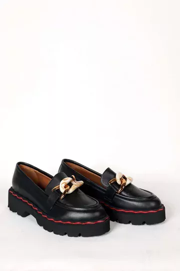 Kadın Taba Deri Toka Detaylı Loafer