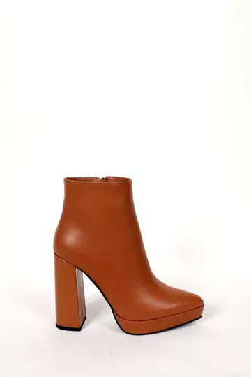 Kadın Bej Hakiki Deri Platform Bot