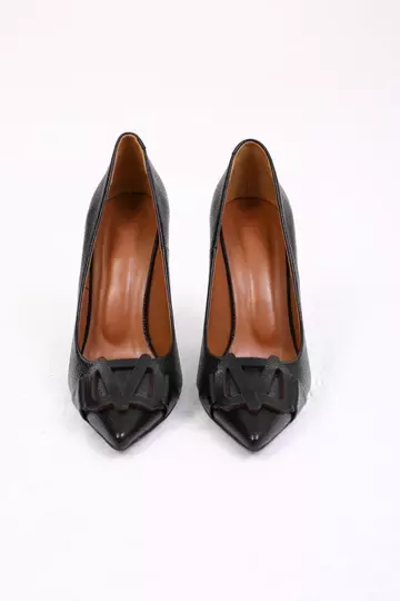 Kadın Deri Stiletto Siyah