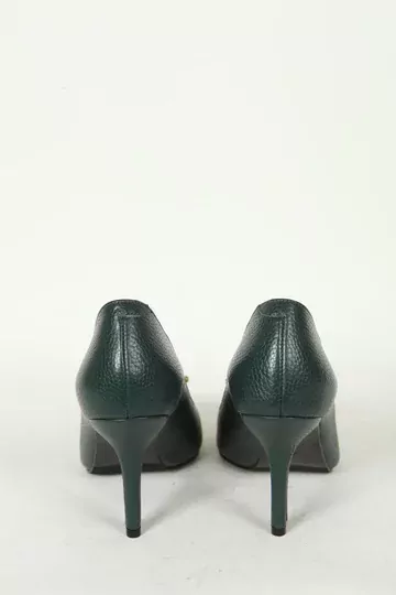 Kadın Yeşil Deri Aksesuar Detaylı Abiye Ayakkabı