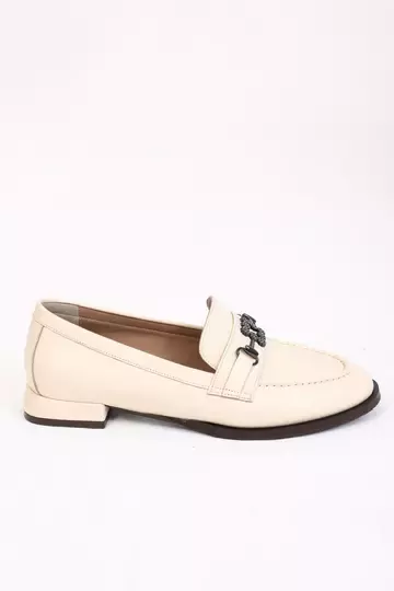 Kadın Yeşil Loafer Aksesuar Detaylı