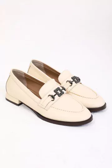 Kadın Yeşil Loafer Aksesuar Detaylı