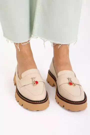 Kadın Vizon Loafer Aksesuar Detaylı