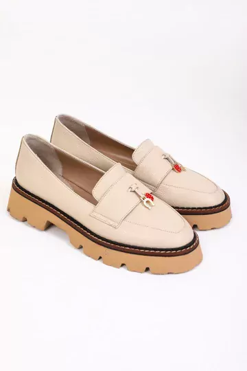 Kadın Vizon Loafer Aksesuar Detaylı