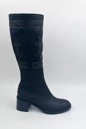 Kadın Vizon Süet Nakış Detaylı Çizme