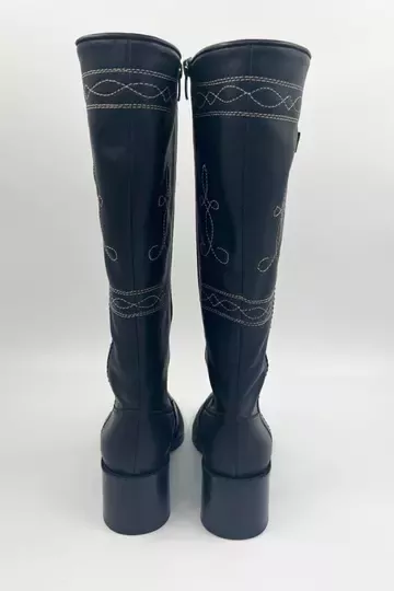 Kadın Vizon Süet Nakış Detaylı Çizme