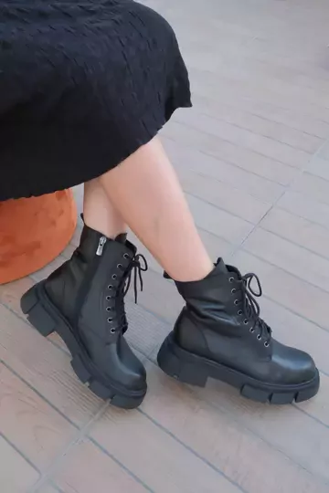 Kadın Bej Hakiki Deri Bot