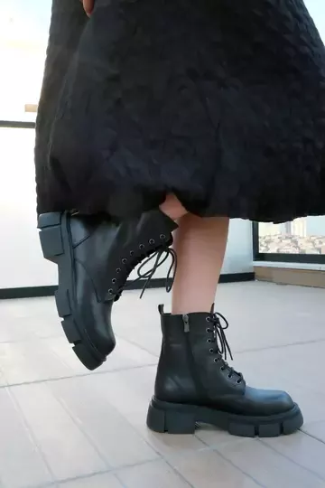 Kadın Bej Hakiki Deri Bot