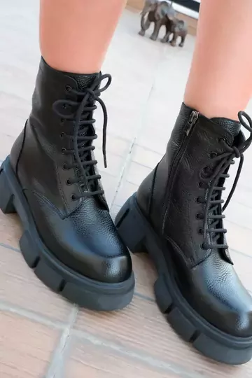 Kadın Bej Hakiki Deri Bot